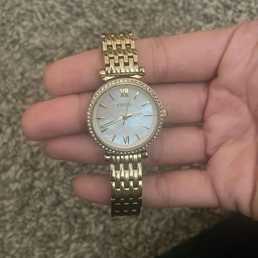 FOSSIL Tillie Mini Three-Hand Gold-Tone Stainless Steel Watch
